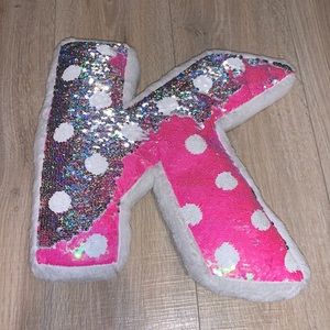 Flip Sequined sparkly polka dot white K pillow